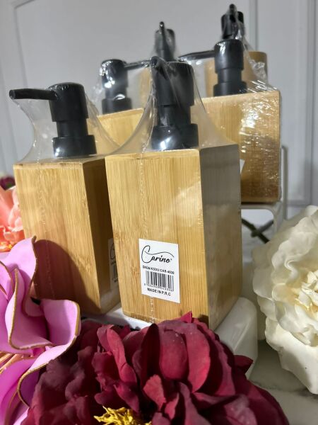 CARİNO BAMBU SIVI SABUNLUK TEKLİ Kare Bambu Sabunluk