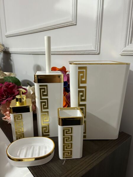 5'Lİ KARE BANYO SETİ Beyaz