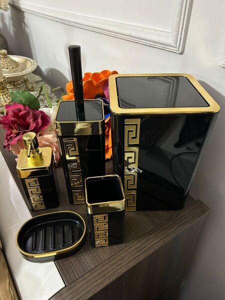 5'Lİ KARE BANYO SETİ Siyah