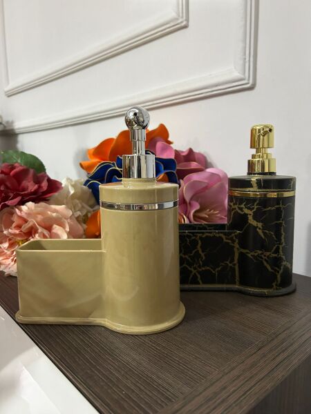 SÜNGERLİKLİ SIVI SABUNLUK TEKLİ Bej