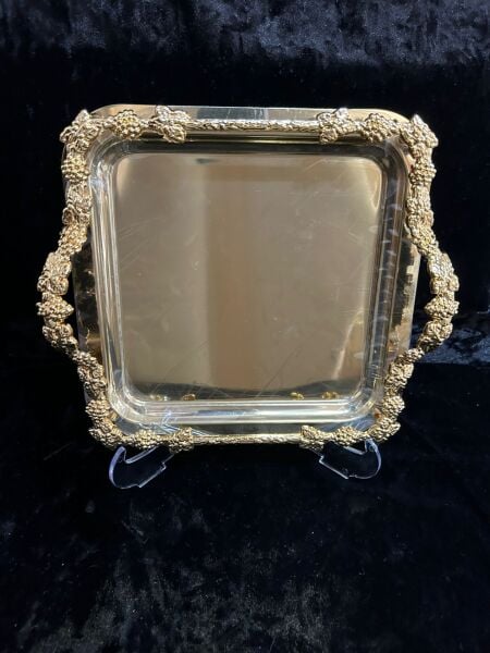 METAL KARE AYAKLI ÜZÜM KENARLI GOLD