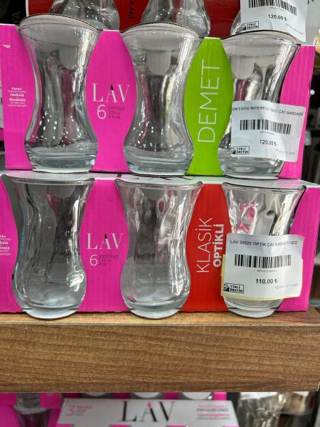 LAV 6'  LI KLASİK OPTİKLİ ÇAY BARDAĞI