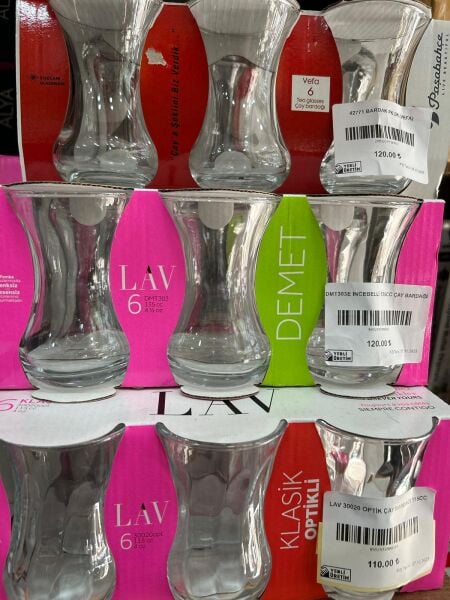 LAV DEMET 6'LI İNCE BELLİ 135CC ÇAY BARDAĞI (DMT303E)