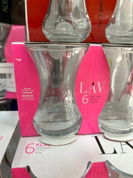 LAV DEMET 6'LI İNCE BELLİ 135CC ÇAY BARDAĞI (DMT303E)