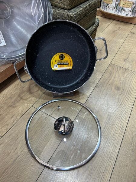 28 CM ÇEBİ HOME GRANİT BASIK TENCERE YANMAZ YAPIŞMAZ