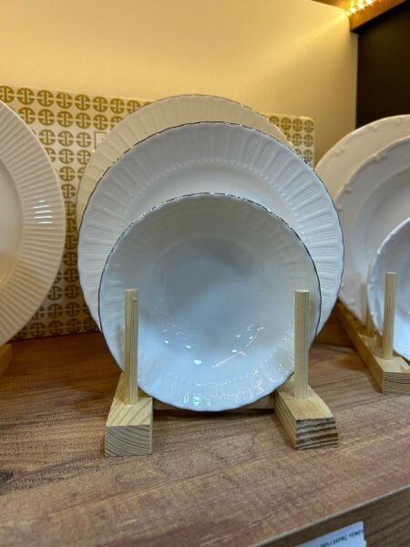 SAFİR GÜMÜŞ YALDIZLI 24 PARÇA 6 KİŞİLİK YEMEK TAKIMI