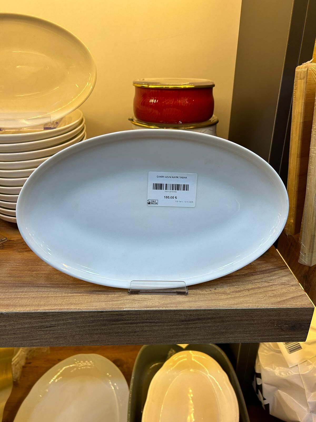 ÇAKIR PORSELEN SALATA TABAĞI (EN: 30 CM / BOY: 18 CM)