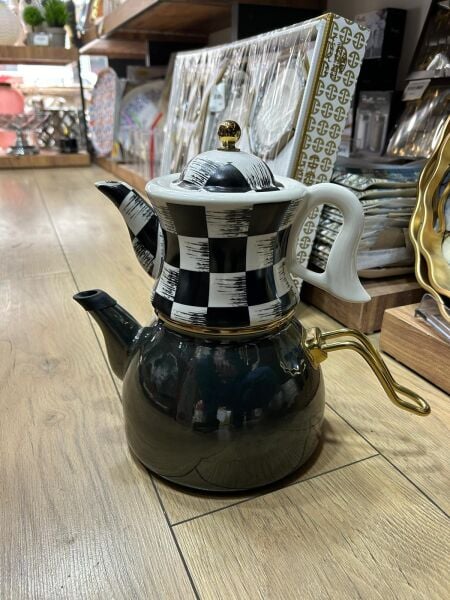 MISS BETTY BOĞAZ İÇİ SİYAH DAMALI ÇAYDANLIK