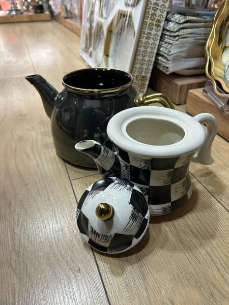 MISS BETTY BOĞAZ İÇİ SİYAH DAMALI ÇAYDANLIK