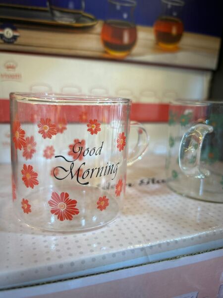 ADEN GLASS 6 LI TERMİSİL ÇİÇEK DESENLİ ŞEFFAF BARDAK