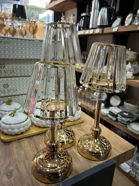 3 LÜ ŞANLI GOLD KRİSTAL ŞAMDAN