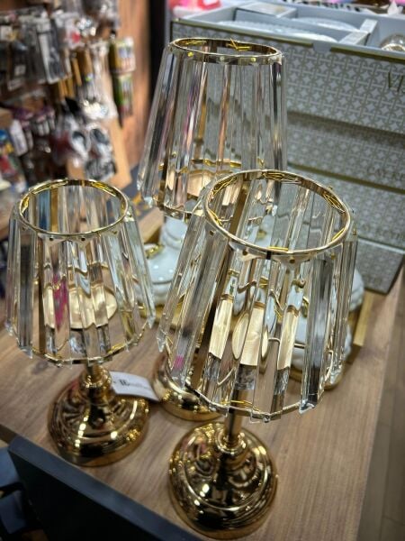 3 LÜ ŞANLI GOLD KRİSTAL ŞAMDAN