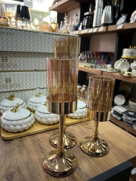 3 LÜ GOLD CAM ŞAMDAN