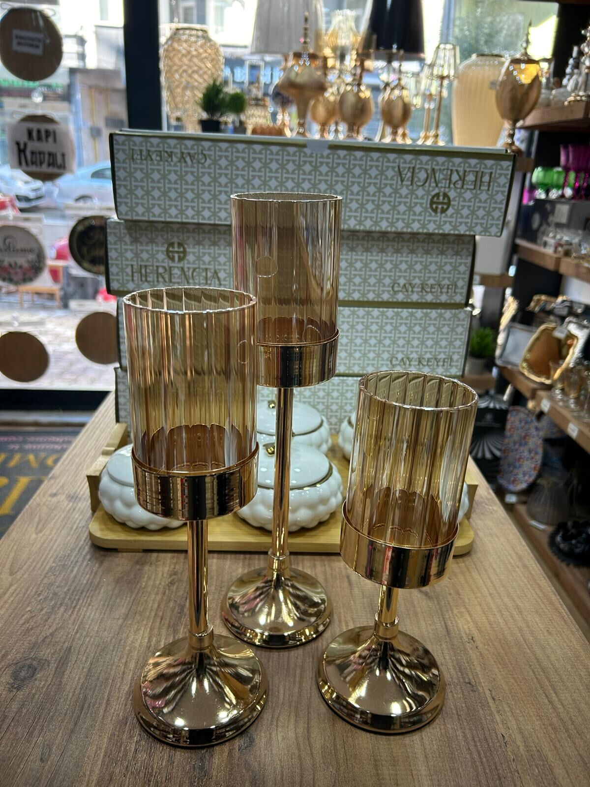 3 LÜ GOLD CAM ŞAMDAN