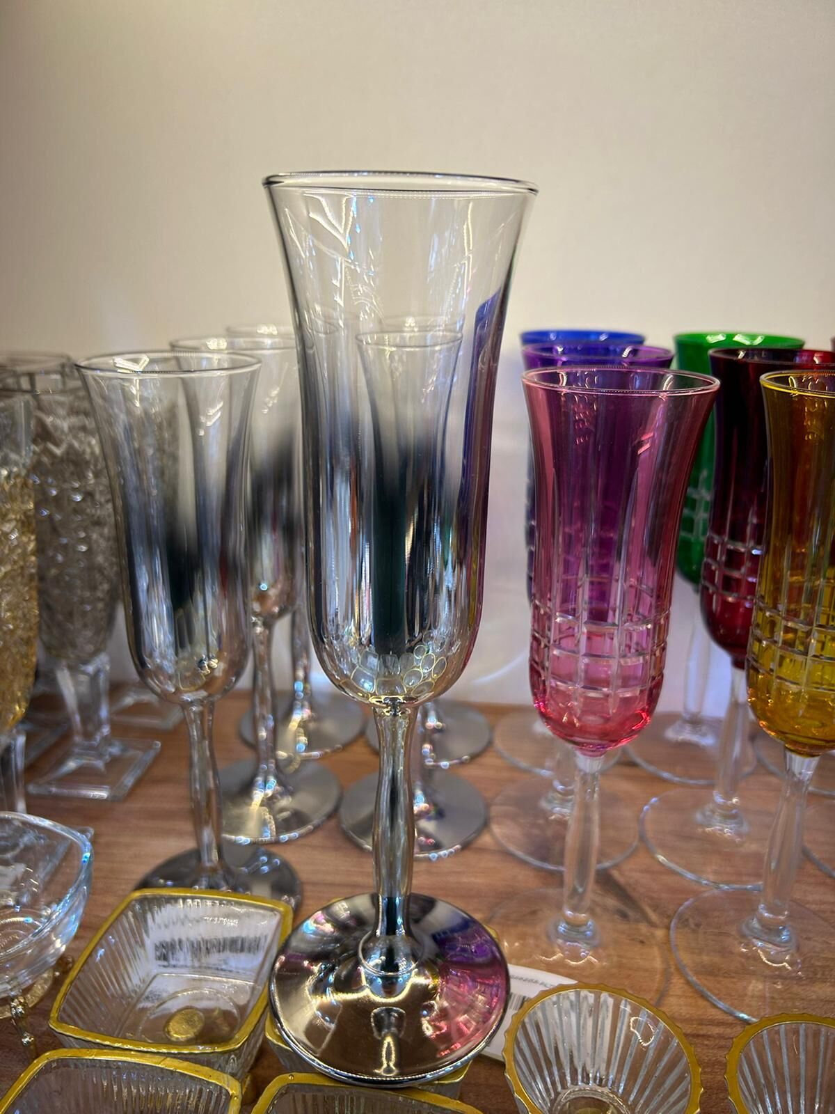 6’LI TİTANYUM GÜMÜŞ AYAKLI BARDAK SETİ