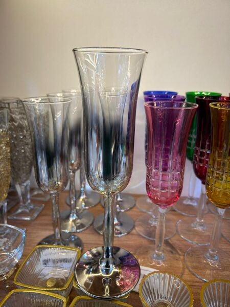 6’LI TİTANYUM GÜMÜŞ AYAKLI BARDAK SETİ