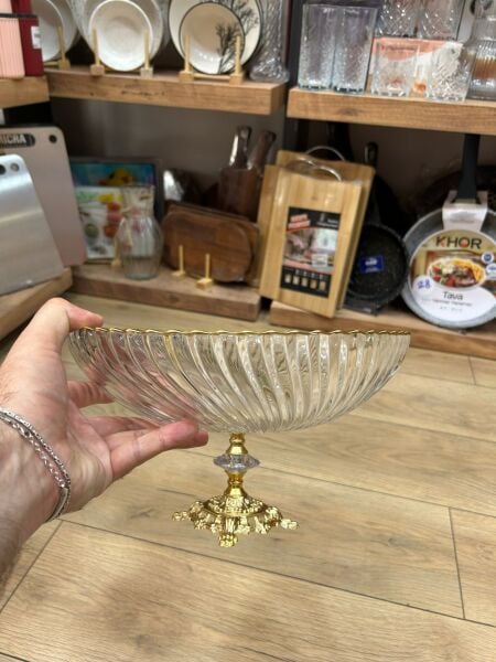 GOLD KENARLI AYAKLI DERİN KASE