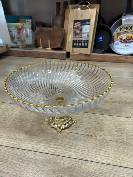 GOLD KENARLI AYAKLI DERİN KASE