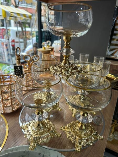 ŞIK GOLD AYAKLI 6'LI TOMBİK SUNUMLUK KASE